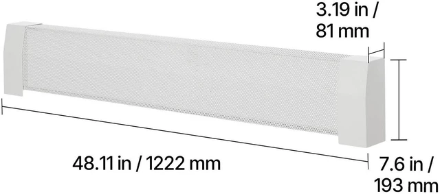 Alt view image 7 of 7 - Baseboard Heater Covers, Premium Series 4 ft Standard Electric Heating Unit Front Cover for Home Improvement, Heavy-duty Steel, Easy Installation for Bedroom Replacing Old Cover, White