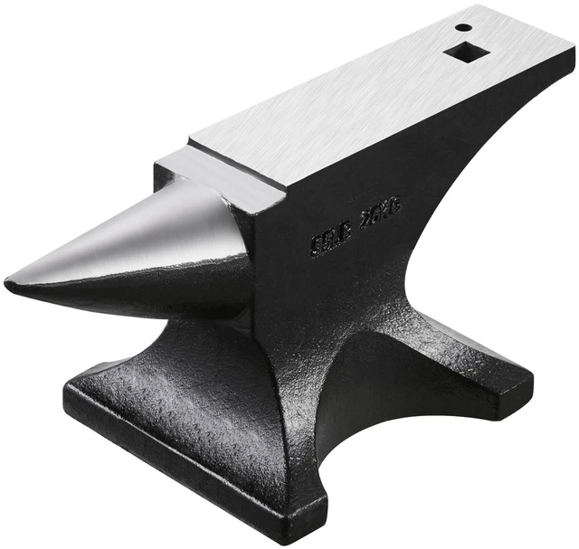 Alt view image 5 of 7 - Single Horn Anvil 55lbs Cast Steel Anvil Round Horn Anvil for Blacksmiths