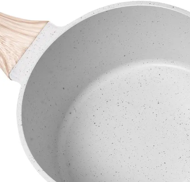 Alt view image 6 of 7 - 1.5 QT Saucepan, Nonstick Saucepan with Tempered Glass Lid, Multipurpose Cooking Sauce Pot with Detachable Handle, Sauce Pan Small Kitchen Cooking Pot with Coating, Induction Compatible, White