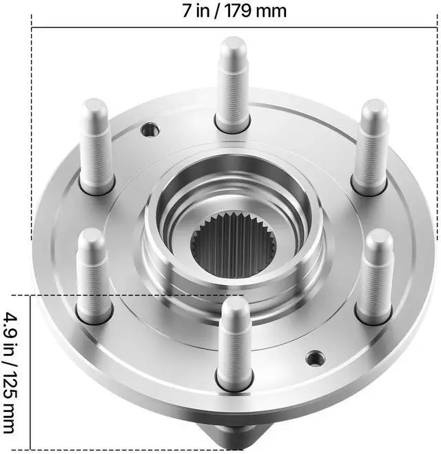Alt view image 3 of 7 - 2PCS Front Wheel Bearing & Hub Assembly Fit for 2007-2013 Chevy Avalanche GMC Sierra 1500 Cadillac Escalade EXT 2007-2014 Tahoe OEM 515096, 6 Lugs with ABS Sensor, Wheel Bearing Hub Assembly Set