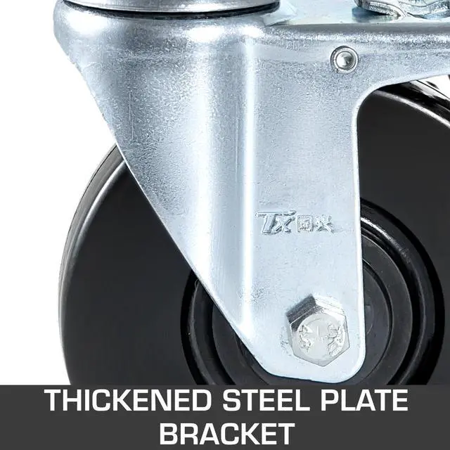 Alt view image 7 of 7 - 4 Pack 5Inch Scaffolding Rubber Swivel Caster Wheels with Dual Locking Heavy Duty Casters 1.25Inch Square Stem 440LBS Capacity per Wheel