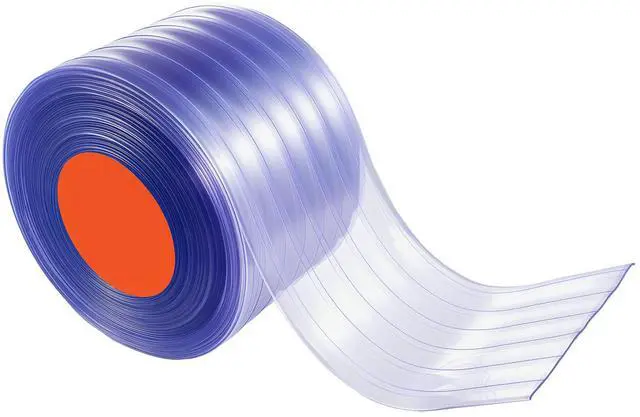Alt view image 7 of 7 - Clear PVC Strip Curtain, 101 ft Length x 12 in Width, Ribbed Plastic Door Strip Bulk Roll, Walk in Freezer Cooler Curtain Strips for Doorways of Supermarket, Garage, Warehouse, Pet Animal House