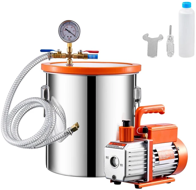 Main image of 5 Gallon Vacuum Chamber 3.5CFM Single Stage Pump Degassing Chamber Kit