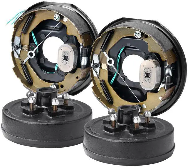 Main image of Trailer Hub Drum Kits 5 on 4.5" B.C. with 10" x 2-1/4" Electric Brakes, Self-Adjusting Trailer Brake Assembly for 3500 lbs Axle, 4-Hole Mounting, Backing Plates for Brake System Part Replacement