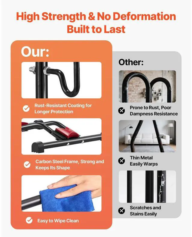 Alt view image 5 of 7 - Bicycle Storage Floor Freestanding Bike Rack for 16 to 27.5 Inch MTB & Road Bike