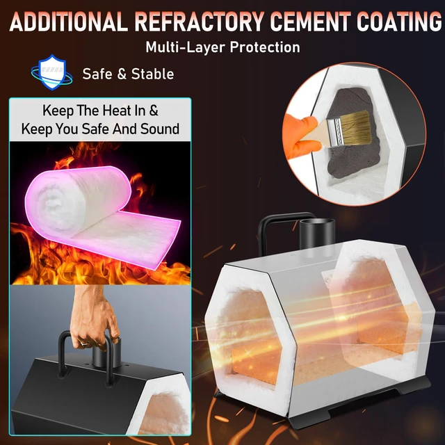 Alt view image 3 of 7 - Propane Forge Portable, Single Burner Tool and Knife Making, Large Capacity Blacksmith Farrier Forges, Mini Furnace Blacksmithing, Gas Forging Tools and Equipment, Complete Kit