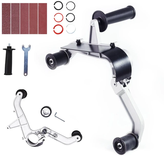 Main image of Belt Sander Adapter for Angle Grinder, Pipe or Tube Sanding Attachment with 5/8-11" Imperial Thread and 10PCS Sanding Belts, Belt Sander Attachment Pipe Polishing Adapter for Rust Removal