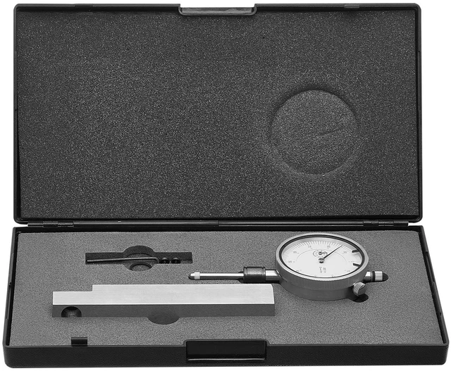 Main image of Dial Test Indicator with Metal Base, 0.001 inch Accuracy, 0-1 inch Range, Easy to Read Large Dial, Professional for Narrow Area Measurement, Industrial Machining & Inspection, Precision Testing