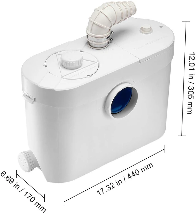 Alt view image 2 of 7 - Macerator Pump 900W 48 GPM Flow 40 ft Head Lift Pump for Toilet Basement Sink