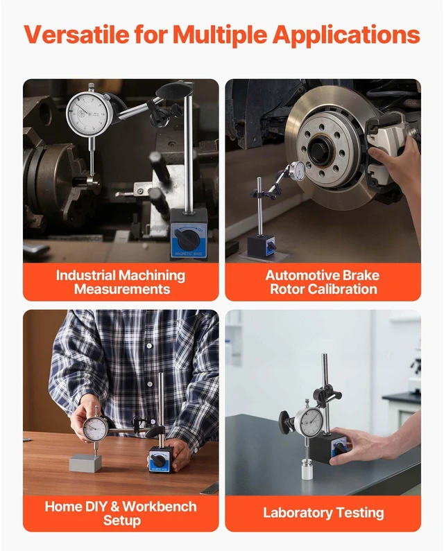 Alt view image 5 of 7 - Dial Test Indicator, 0.001 inch Accuracy, 0-1 inch Measuring Range, Easy to Read Large Dial, Professional for Internal Diameter Measurement, Runout Detection, Flatness Inspection