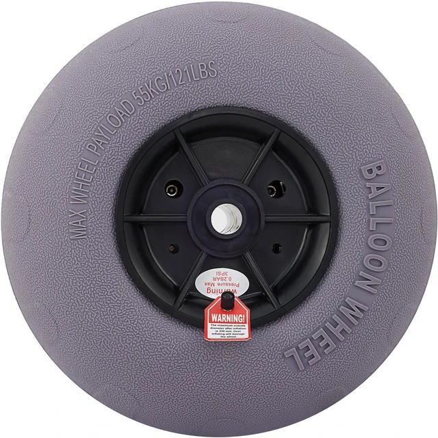 Alt view image 6 of 7 - Beach Balloon Wheels, 13" Replacement Sand Tires, TPU Cart Tires for Kayak Dolly, Canoe Cart and Buggy w/Free Air Pump, 2-Pack