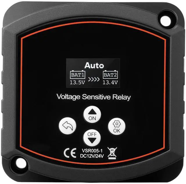 Alt view image 2 of 7 - Dual Battery Isolator Kit, 12V 300 Amp 20 ft 2AWG, Manual and Automatic VSR Voltage Sensitive Relay with Voltmeter, LCD Screen, Smart Battery Isolator, Compatible with Lithium Batteries, for UTV