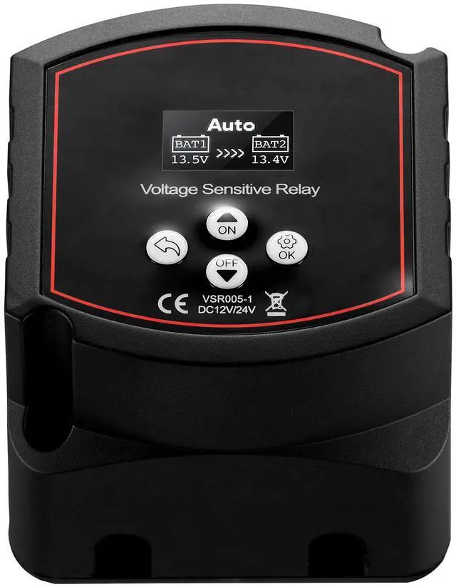 Alt view image 3 of 7 - Dual Battery Isolator Kit, 12V 300 Amp 20 ft 2AWG, Manual and Automatic VSR Voltage Sensitive Relay with Voltmeter, LCD Screen, Smart Battery Isolator, Compatible with Lithium Batteries, for UTV