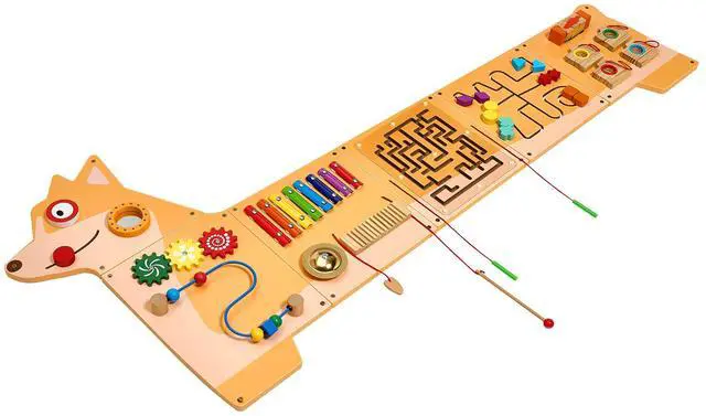 Alt view image 7 of 7 - Puppy Activity Wall Busy Board Panels 12 Activities Sensory Wall Panel
