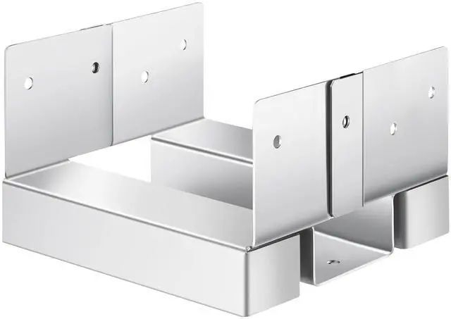 Alt view image 6 of 7 - 10 Pcs 6x6 Post Base Bracket Post Anchor for Concrete Inner Size 5.49x5.57 in