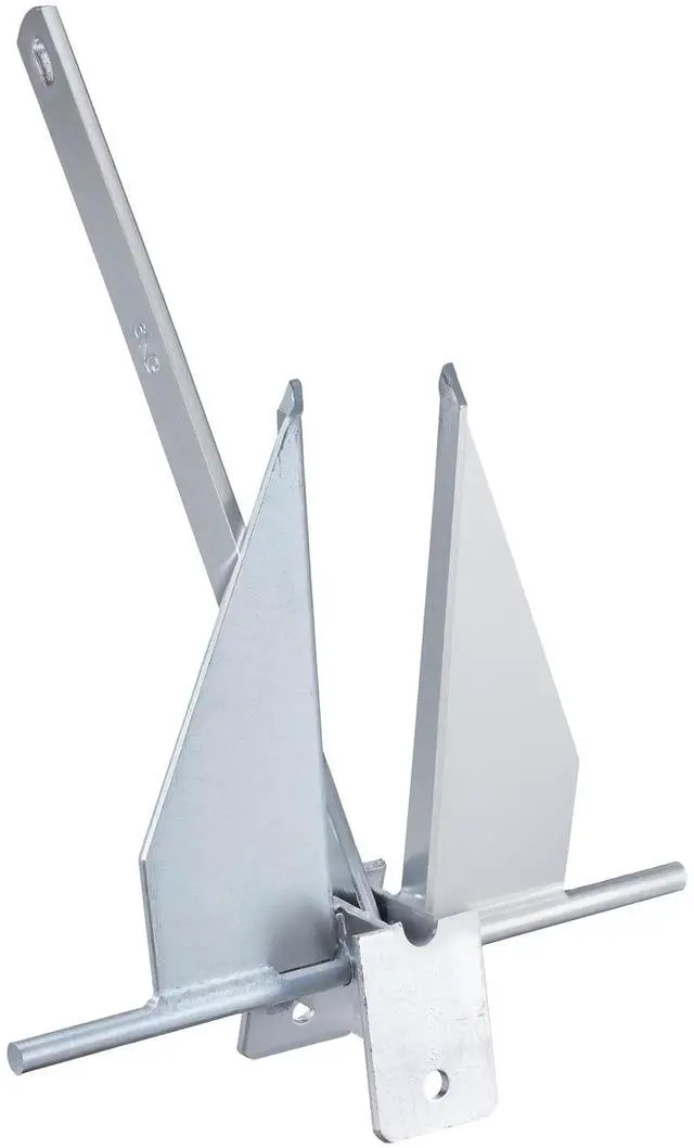 Alt view image 5 of 7 - Fluke Style Anchor Kit, 13 LBS Hot-Dipped Galvanized Steel Fluke Anchor with 7.9' Chain, 101' Rope and Two 0.4" Shackles, Marine Boat Anchor for Small Vessels Under 30', Seas, Rivers and Shores