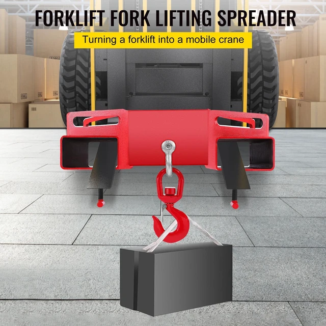 Alt view image 3 of 7 - Forklift Lifting Hook, 6600lbs Capacity Forklift Lifting Hoist, Red Forklift Mobile Crane with Swivel Hook and Two Large T-Screws, Hook Forklift Lifting Hoist, Fork Lifting Attachment
