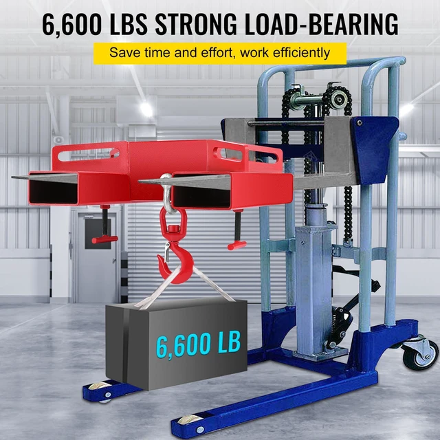 Alt view image 4 of 7 - Forklift Lifting Hook, 6600lbs Capacity Forklift Lifting Hoist, Red Forklift Mobile Crane with Swivel Hook and Two Large T-Screws, Hook Forklift Lifting Hoist, Fork Lifting Attachment