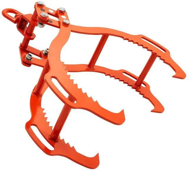 Alt view image 7 of 7 - 28in Log Lifting Tongs 4 Claw Solid Steel Log Grapple Swivel Log Tools