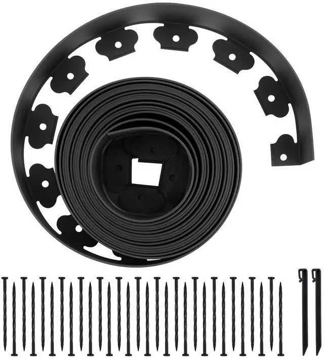 Main image of Landscape Edging 33ft x 4in L-Shaped Durable Plastic Garden Border No Dig