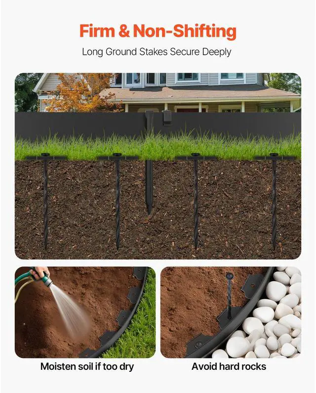 Alt view image 5 of 6 - Landscape Edging 33ft x 4in L-Shaped Durable Plastic Garden Border No Dig