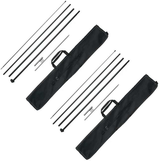 Alt view image 2 of 6 - Feather Flag Pole Kit 2 Packs Swooper Flag Pole 16.3 ft with Ground Stakes