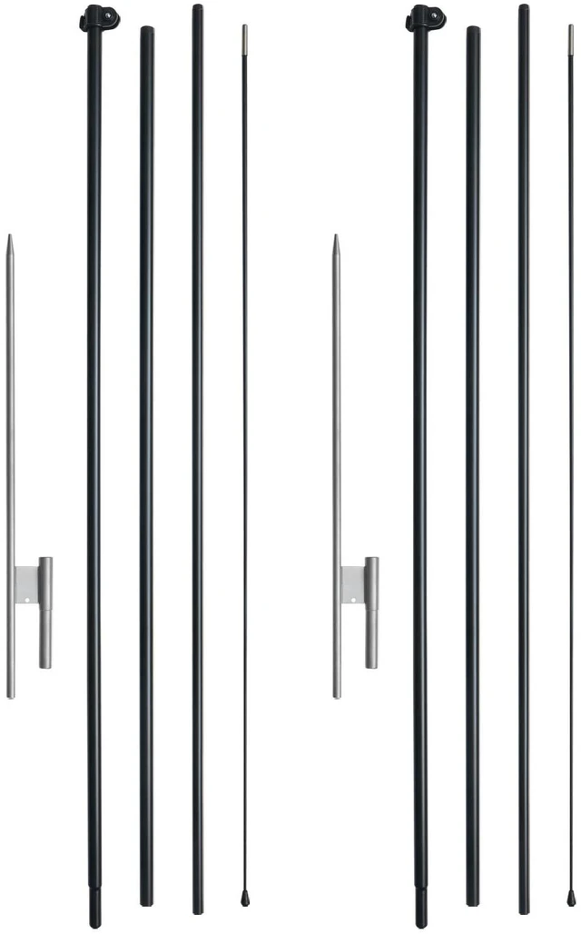 Alt view image 3 of 6 - Feather Flag Pole Kit 2 Packs Swooper Flag Pole 16.3 ft with Ground Stakes