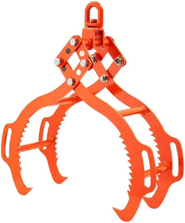 Alt view image 3 of 7 - 28in Log Lifting Tongs 4 Claw Solid Steel Log Grapple Swivel Log Tools
