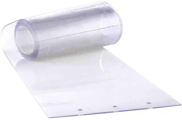Alt view image 2 of 7 - Clear PVC Strip Curtain, 96 in Height x 48 in Width x 0.08 in Thickness, 8 PCS Walk in Freezer Cooler Curtain Strips, Smooth Waterproof Plastic Door Strips for Warehouse, Freezer, Garage Doors