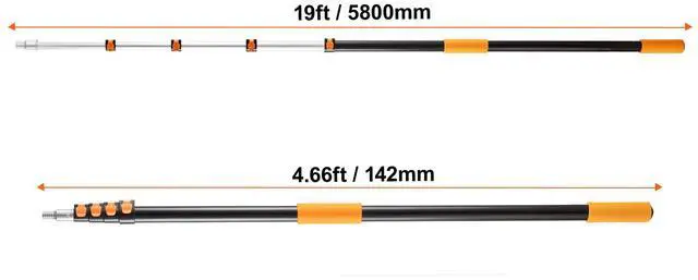 Alt view image 2 of 7 - Telescopic Extension Pole 4.66-19 FT Multi-Purpose for Painting Cleaning