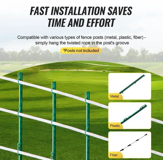 Alt view image 3 of 7 - 1640Ft 500M Electric Fence Tape Fencing Polytape Horse Cattle Livestock