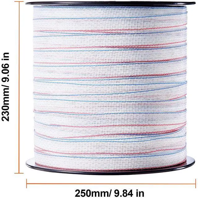 Alt view image 4 of 7 - 1640Ft 500M Electric Fence Tape Fencing Polytape Horse Cattle Livestock