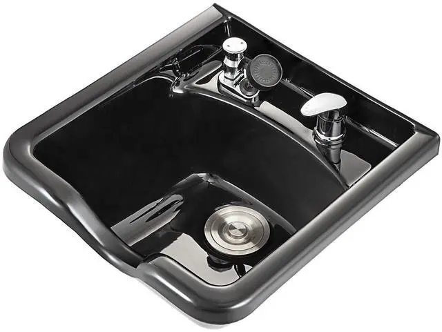 Alt view image 4 of 7 - Shampoo Bowl Sink Black ABS Plastic Salon and Spa Hair Sink Beauty Salon Equipment for Hair Stylists