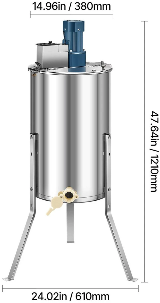 Alt view image 3 of 7 - Electric Honey Extractor 3 Frame Beekeeping Honeycomb Spinner Stainless Steel