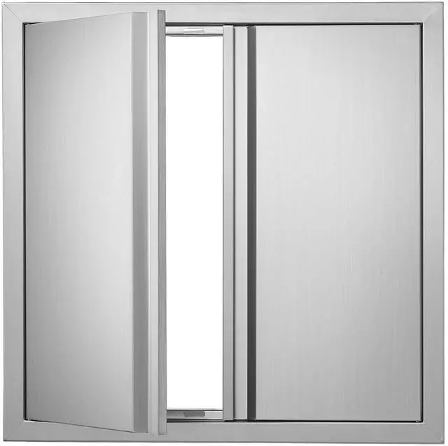 Main image of BBQ Access Door, 24W x 24H Inch Double Outdoor Kitchen Door, Stainless Steel Flush Mount Door, Wall Vertical Door with Recessed Handles , for BBQ Island, Grilling Station, Outside Cabinet