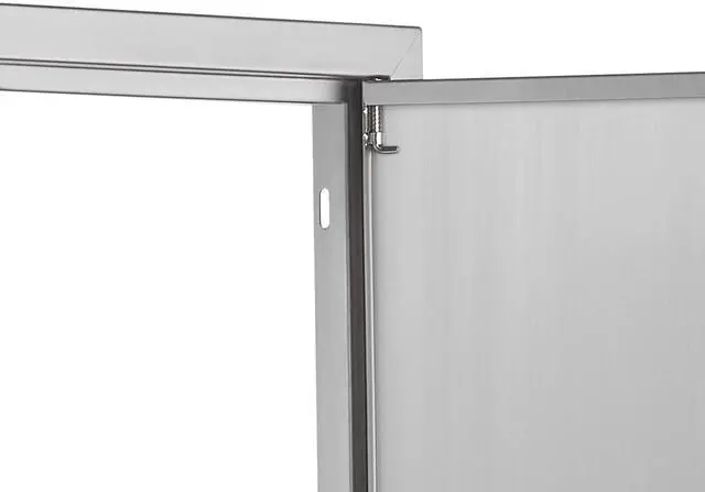 Alt view image 5 of 7 - BBQ Access Door, 24W x 24H Inch Double Outdoor Kitchen Door, Stainless Steel Flush Mount Door, Wall Vertical Door with Recessed Handles , for BBQ Island, Grilling Station, Outside Cabinet