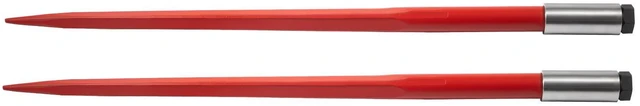 Alt view image 6 of 7 - Pair Hay Spear 43" Bale Spear 3000 lbs Capacity, Bale Spike Quick Attach Square Hay Bale Spears 1 3/4", Red Coated Bale Forks, Bale Hay Spike with Hex Nut & Sleeve for Buckets Tractors Loaders