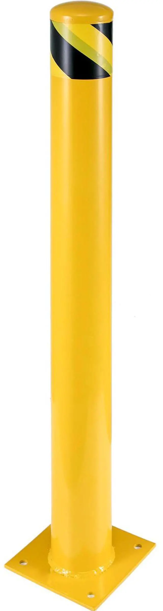 Alt view image 2 of 7 - Safety Bollard, 48 Inch Height Bollard Post, 4.5 Inch Diameter Steel Pipe Safety Bollard Post, Yellow Steel Bollard, Steel Safety Bollard with 8 Anchor Bolts, Perfect for Traffic-Sensitive Area