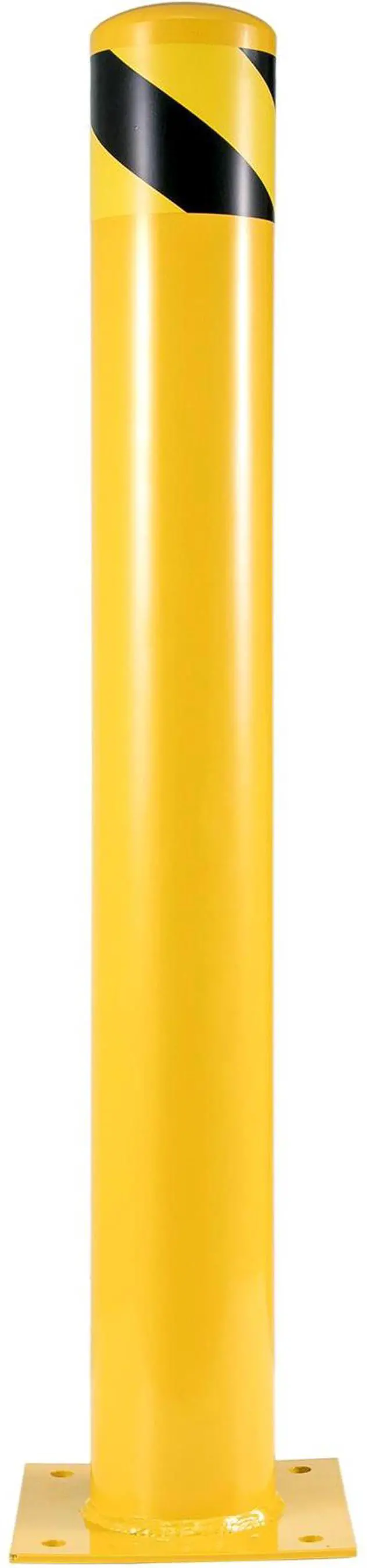 Alt view image 6 of 7 - Safety Bollard, 48 Inch Height Bollard Post, 4.5 Inch Diameter Steel Pipe Safety Bollard Post, Yellow Steel Bollard, Steel Safety Bollard with 8 Anchor Bolts, Perfect for Traffic-Sensitive Area