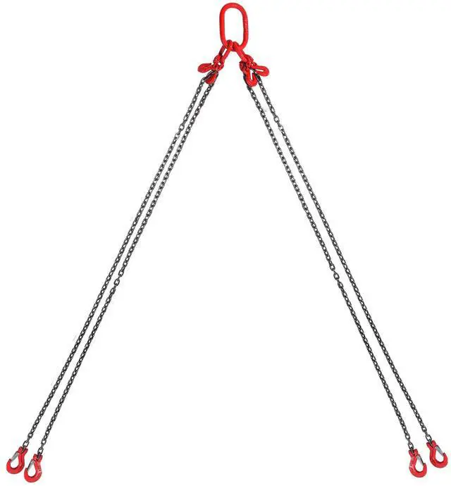 Alt view image 6 of 7 - 1/4" x 5' Chain Sling 4 Legs G80 Lifting Chain with Grab Hooks 6600 lbs