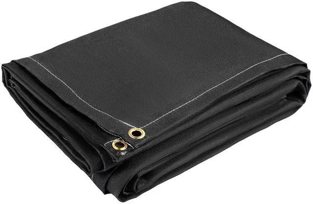 Alt view image 6 of 7 - Fire Blankets, 2 Pack Welding Blankets, 6' x 10' Fire Suppression Blanket, 1022 °F Flame Retardant Blanket, Black Fire Emergency Blankets, Fiberglass Fire Retardant Blanket with 8 Brass Grommets