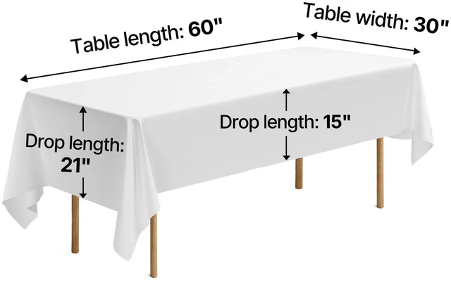 Alt view image 2 of 7 - White Tablecloths for Rectangle Tables, 10 Pack, 60 x 102 Inches, Reusable and Machine Washable Table Clothes, Wrinkle-Resistant Polyester Fabric Table Covers for Wedding, Party, Banquet