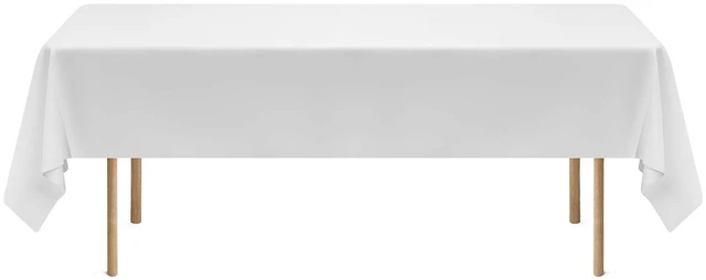 Alt view image 5 of 7 - White Tablecloths for Rectangle Tables, 10 Pack, 60 x 102 Inches, Reusable and Machine Washable Table Clothes, Wrinkle-Resistant Polyester Fabric Table Covers for Wedding, Party, Banquet