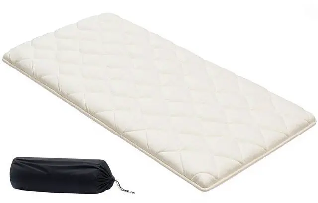 Main image of Japanese Tatami Mat, Twin Size Foldable Japanese Tatami Mattress, Futon Mattress with Storage Bag & Fastener, 9-Layer Floor Mat for Sleeping, Dormitory, Meditation, Yoga, 80 x 39 x 2.5 in, White