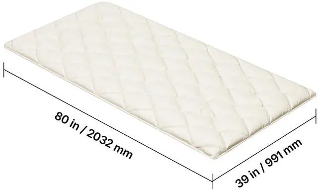 Alt view image 6 of 7 - Japanese Tatami Mat, Twin Size Foldable Japanese Tatami Mattress, Futon Mattress with Storage Bag & Fastener, 9-Layer Floor Mat for Sleeping, Dormitory, Meditation, Yoga, 80 x 39 x 2.5 in, White