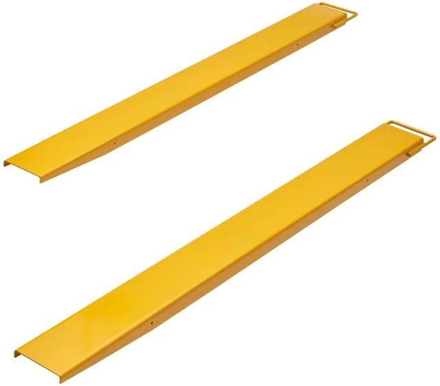 Alt view image 3 of 7 - Pallet Fork Extensions, 72" Length 5.5" Width, Heavy Duty Carbon Steel Fork Extensions for Forklifts, 1 Pair Forklift Extensions, Industrial Forklift Fork Attachments for Forklift Truck, Yellow