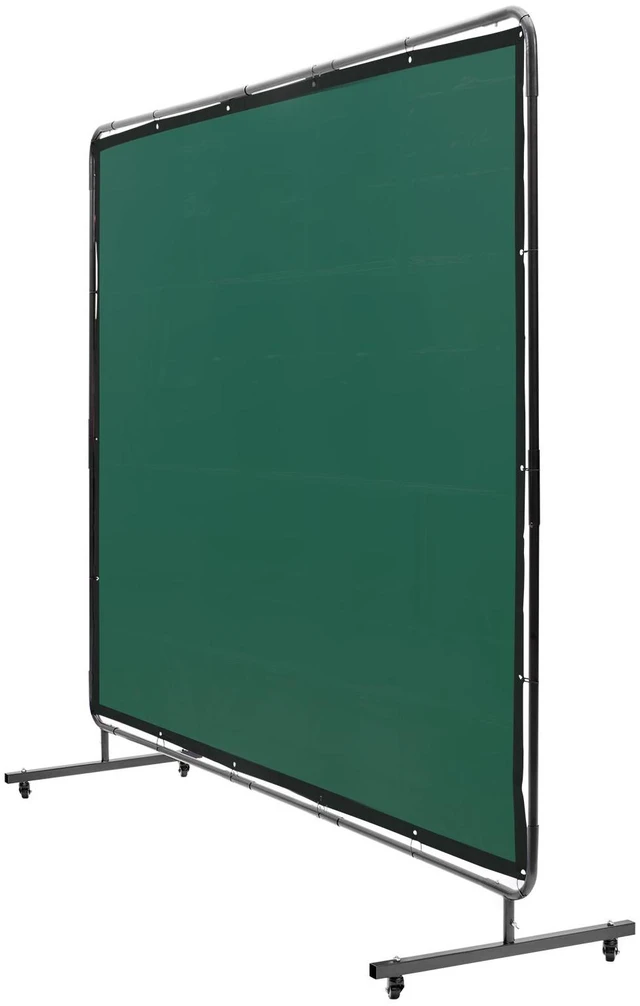 Alt view image 4 of 6 - Welding Screen with Frame, 6' x 8' Welding Curtain Screen, Flame-Resistant Vinyl Welding Protection Screen on 4 Swivel Wheels (2 Lockable), Moveable & Professional for Workshop/Industrial, Green