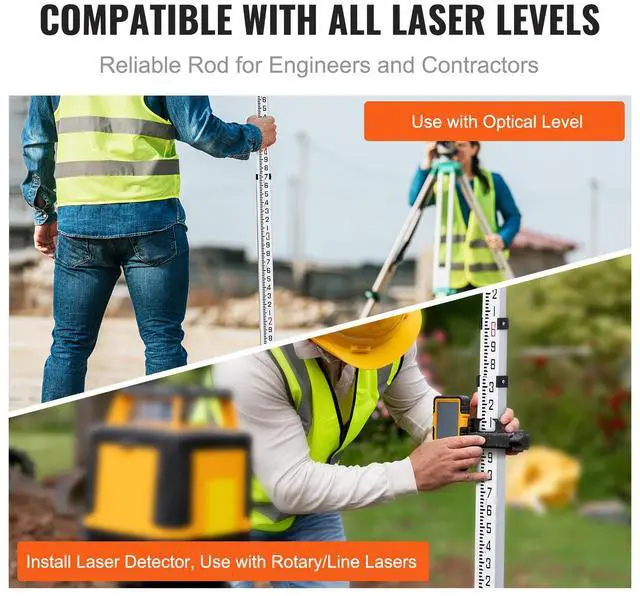 Alt view image 7 of 7 - Measuring Rod 25-Feet/10ths 6 Sections Telescopic Grade Rod 1/10ft w/ Bag