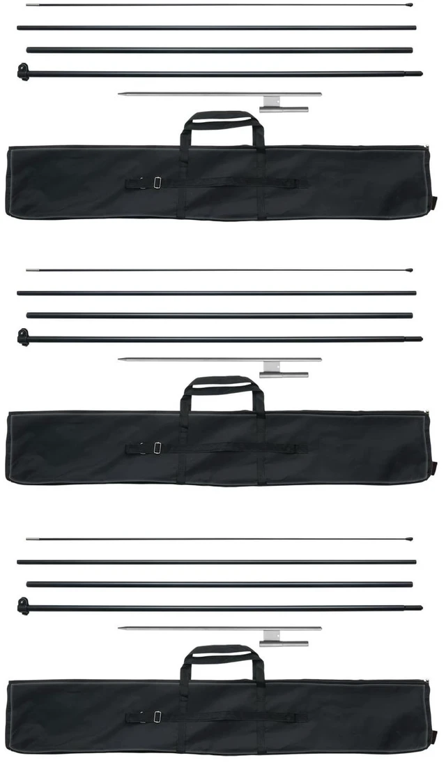 Alt view image 7 of 7 - Feather Flag Pole Kit 3 Packs Swooper Flag Pole 16.3 ft with Ground Stakes