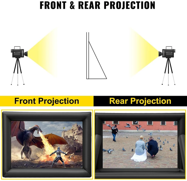 Alt view image 2 of 7 - Inflatable Movie Screen 20FT Inflatable Projector Screen for outside with 350W Air Blower Inflatable Screen Oxford Fabric Material Blow Up Screen for Outdoor Movie Supports Front/Rear Projection